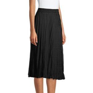 Black Midi Crinkle Skirt